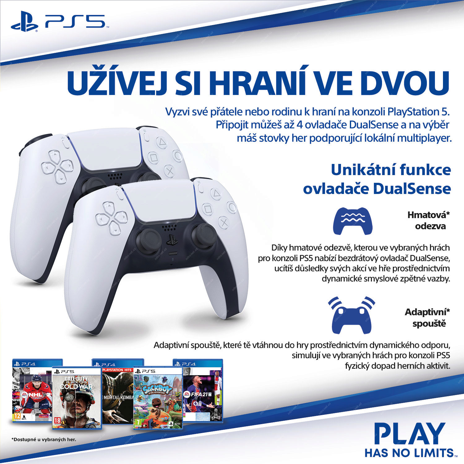 PlayStation 5 + 2x DualSense ovladač | Mironet.cz