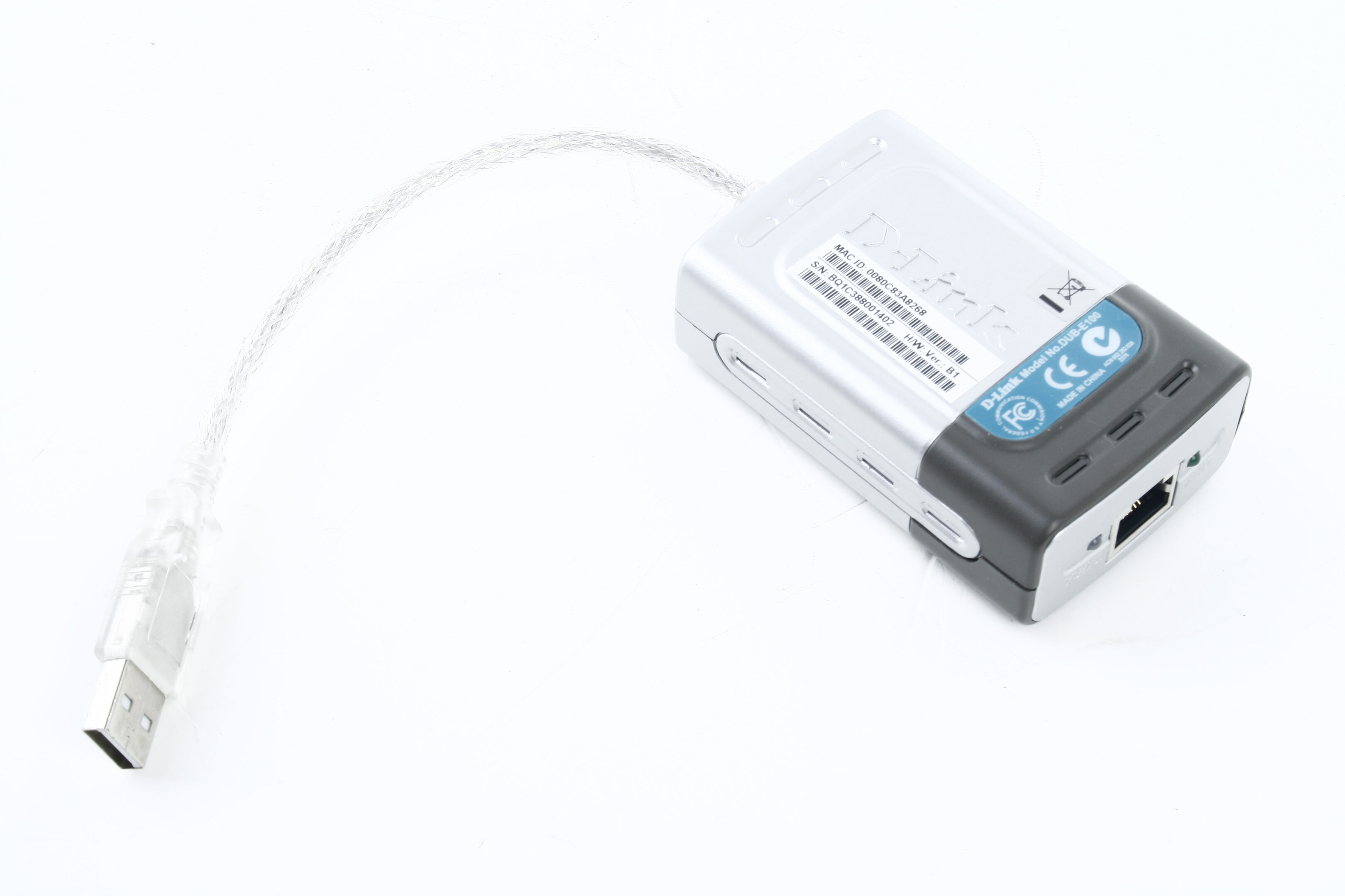 NEW D-Link DUB-E100 USB 2.0 Fast Ethernet Adapter Ver D1 USB Cables ...