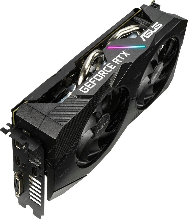 ASUS DUAL GeForce RTX 2060 O6G EVO / 1365MHz / 6GB GDDR6 / 192-bit / 2x  HDMI+1x DP+1x DVI / (8)