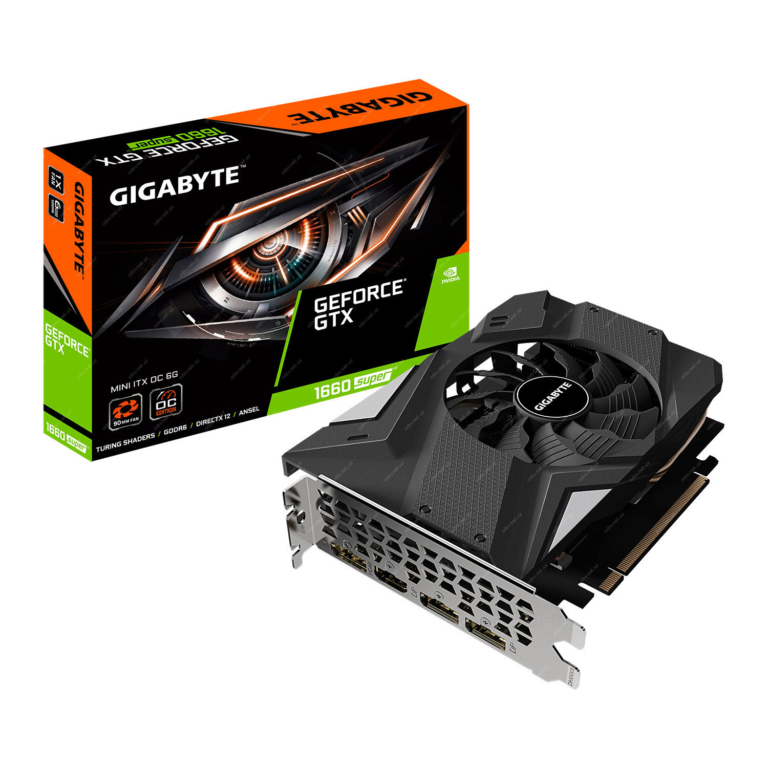 GIGABYTE GeForce GTX 1660 SUPER MINI ITX OC 6G / 1530-1800 MHz