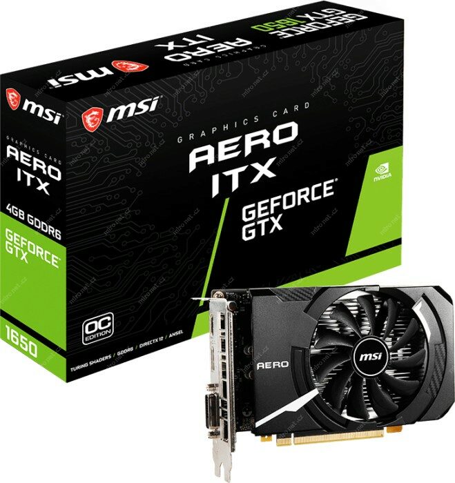 MSI GeForce GTX 1650 Aero ITX 4G OC / 1410-1620 MHz / 4GB GDDR6 1