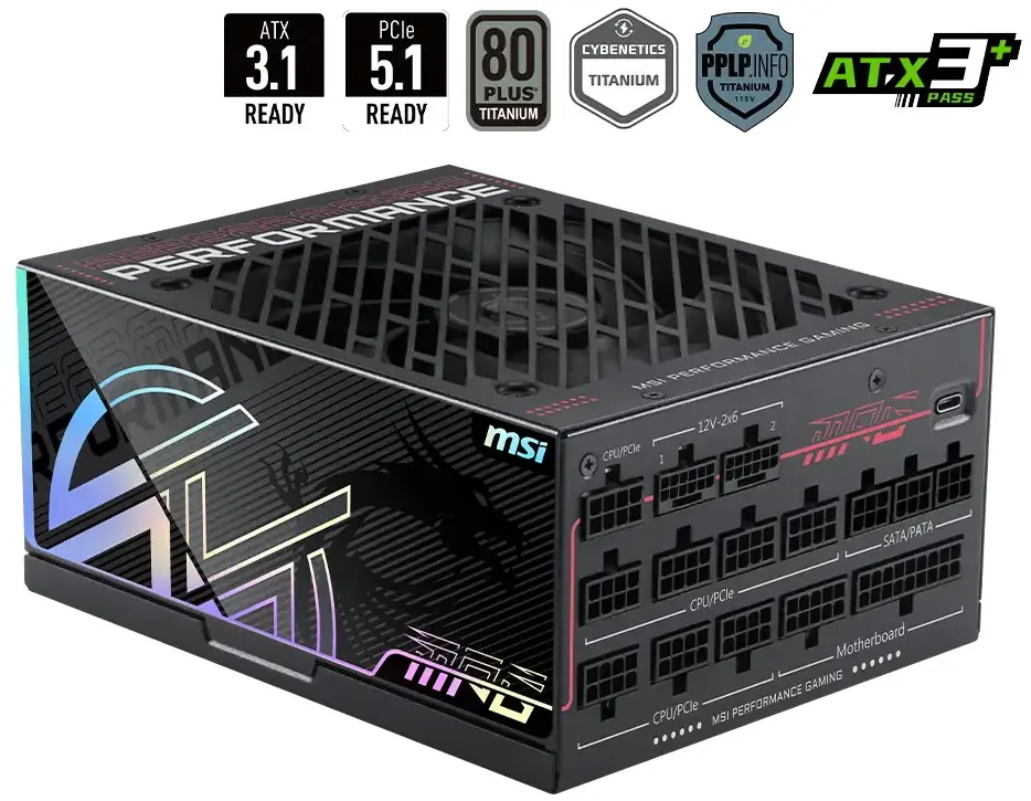фото Блок живлення MSI MPG AI1600TS PCIE5 1