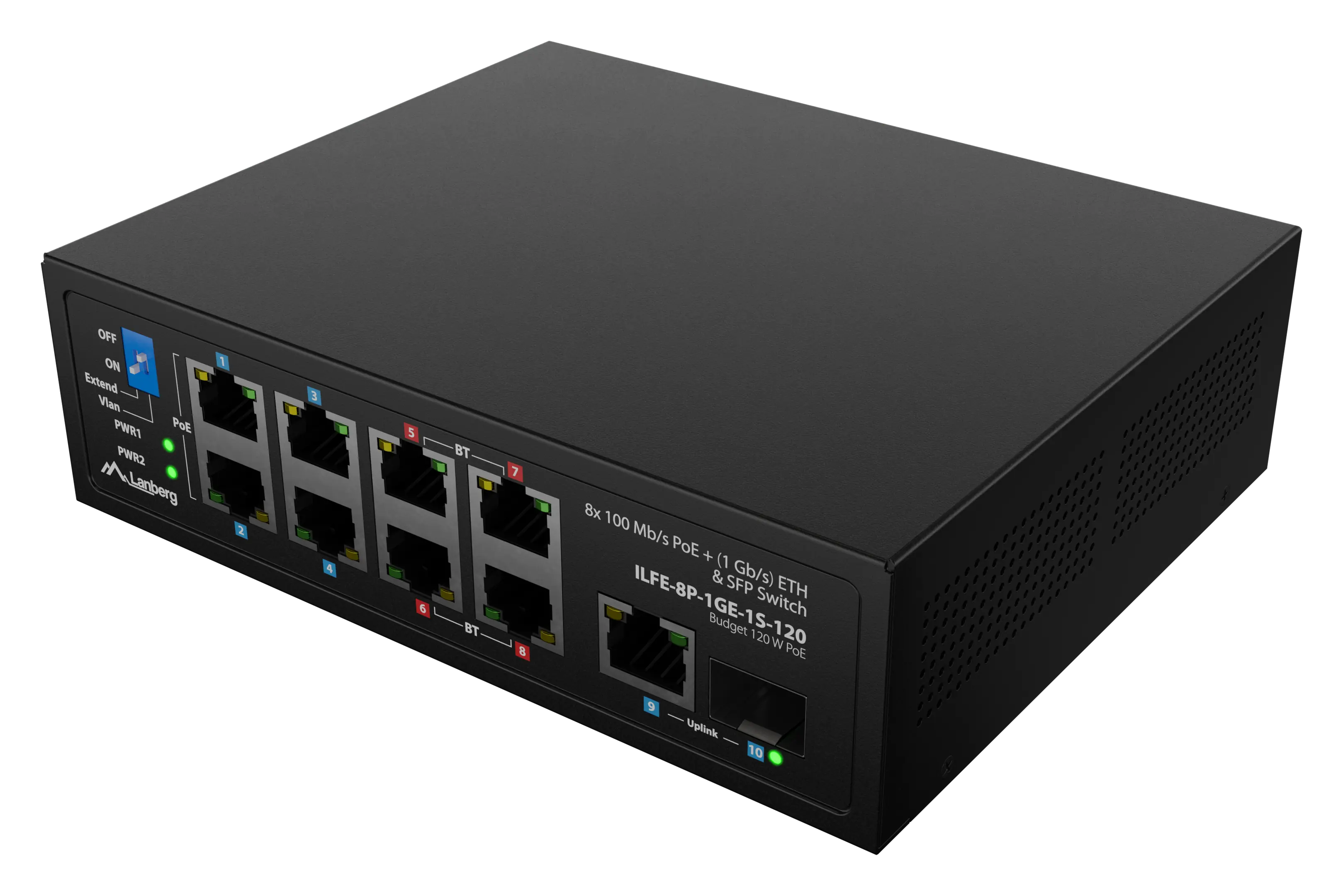 фото Коммутатор Smart Lanberg ILFE-8P-1GE-1S-120 1