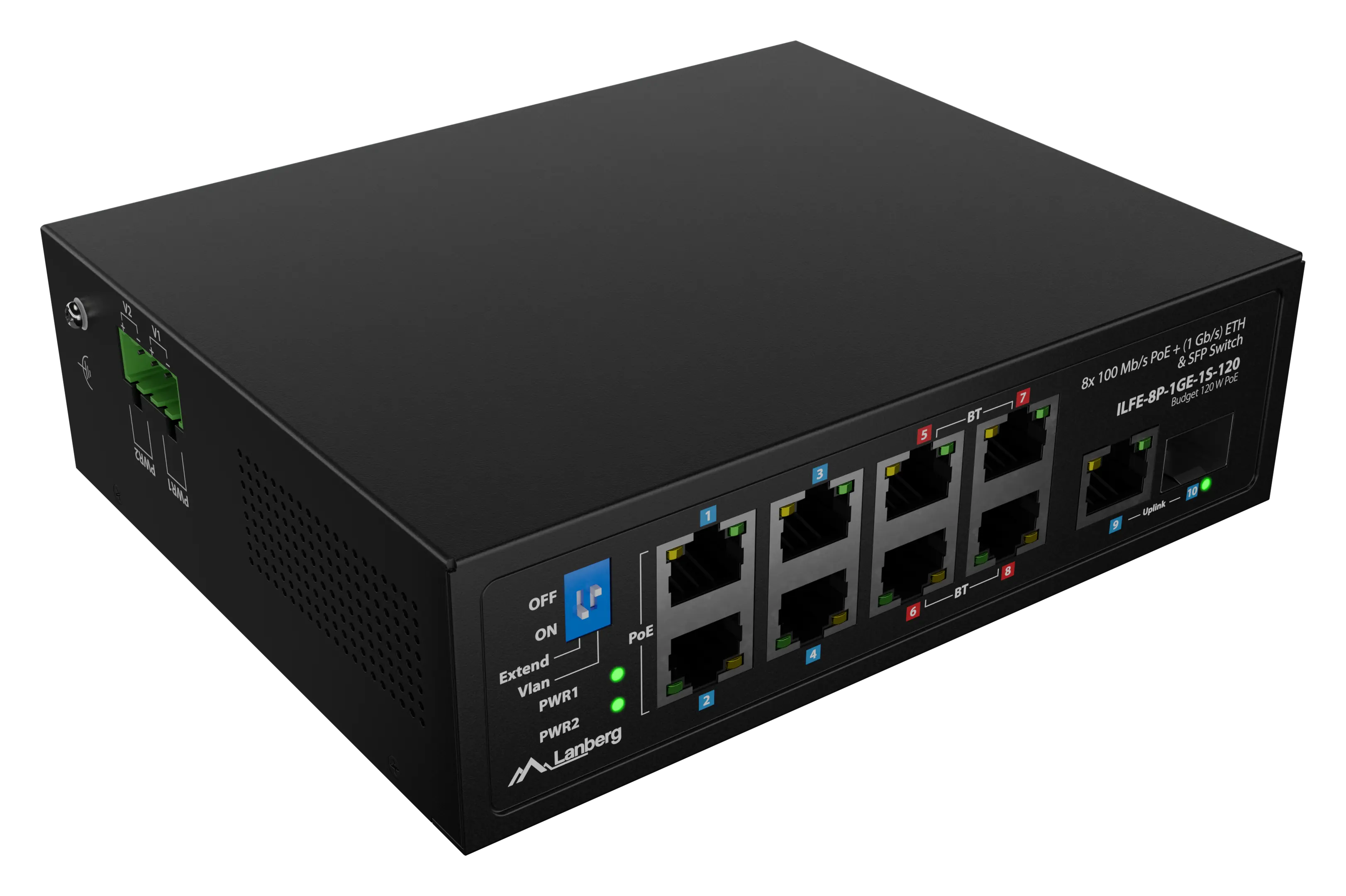 фото Коммутатор Smart Lanberg ILFE-8P-1GE-1S-120 2