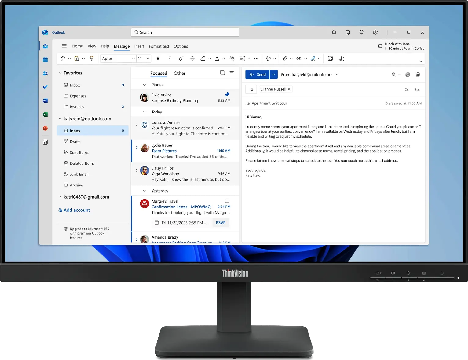 фото Монитор Lenovo ThinkVision S24e-4e (64B5KAT1EU) 1
