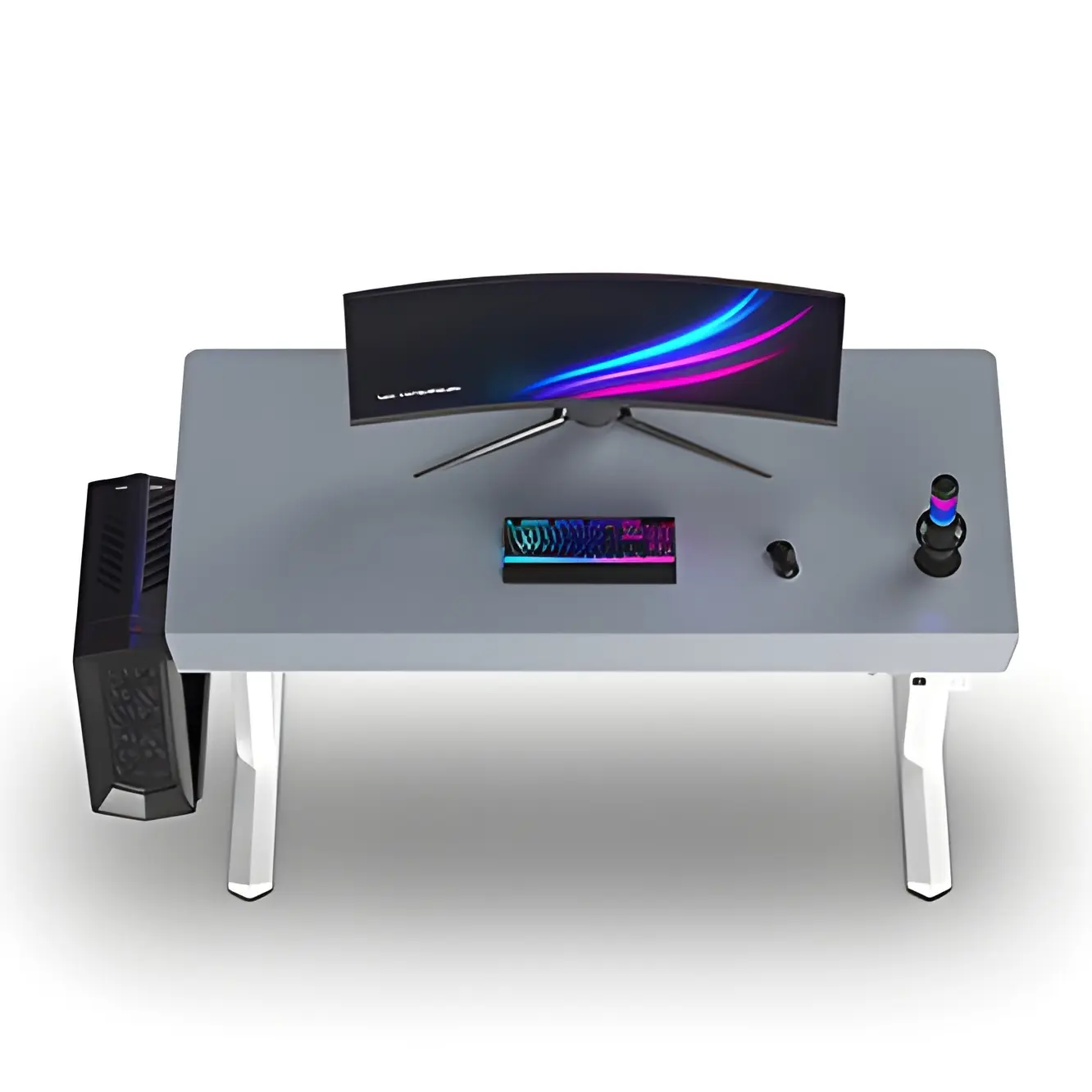 фото Геймерский игровой стол Ultradesk Quest White/Grey 3