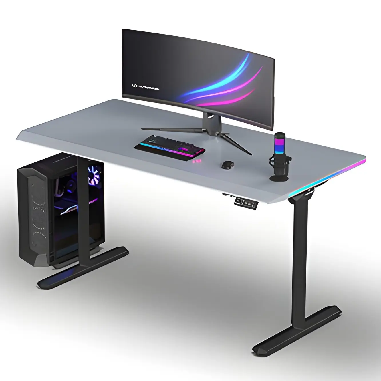 фото Геймерский игровой стол Ultradesk Quest Black/Grey 1