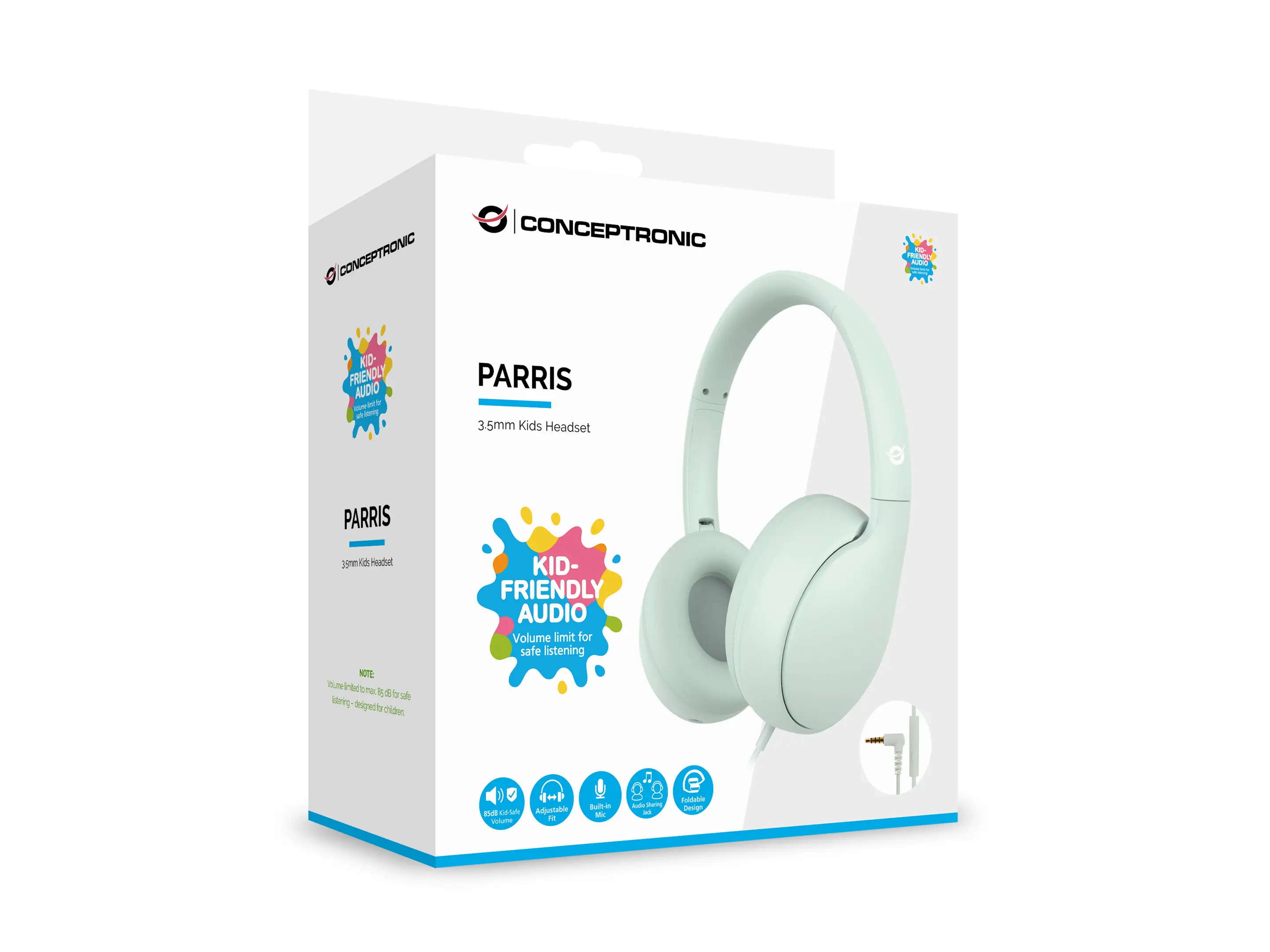 фото Наушники без микрофона Conceptronic Kids Light Green (PARRIS04GT) 3