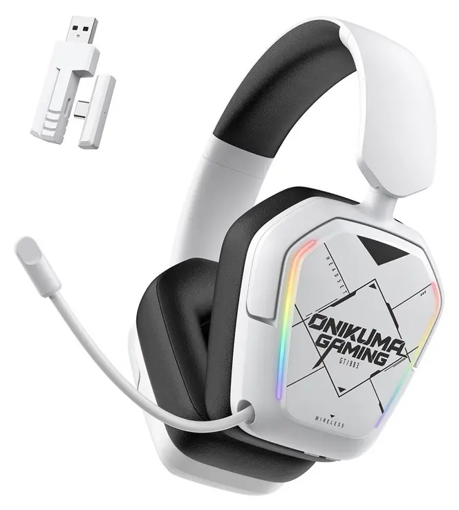фото Навушники з мікрофоном Onikuma BT883 White 1