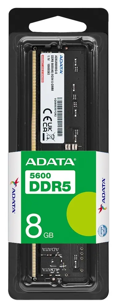 фото Память для настольных компьютеров Adata 8 GB DDR5 5600 MHz (AD5U56008G-S) 1