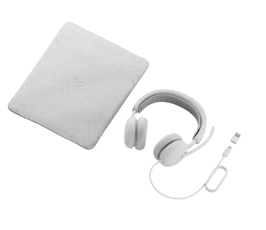 фото Навушники з мікрофоном Logitech Zone Wired 2 USB White (981-001621) 2