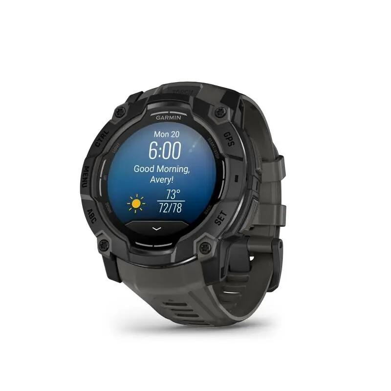 фото Смарт-годинник Garmin Instinct 3 50mm AMOLED Black with Charcoal Band (010-03020-00/40)