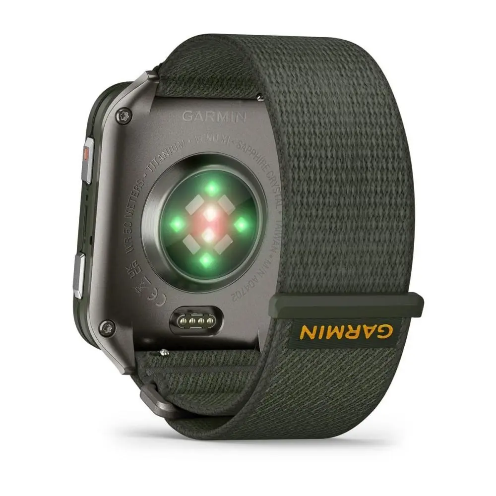 фото Смарт-годинник Garmin Venu X1 Moss with Titanium Caseback and Moss ComfortFit Nylon Band (010-02980-01/03)