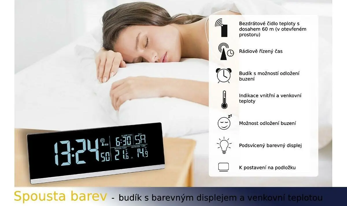 фото Настільний годинник з будильником TFA 60254801