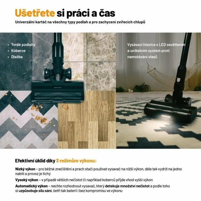 фото Вертикальний + ручний пилосос (2в1) Lauben Stick Vacuum 2in1 Pet Plus 400BC Black