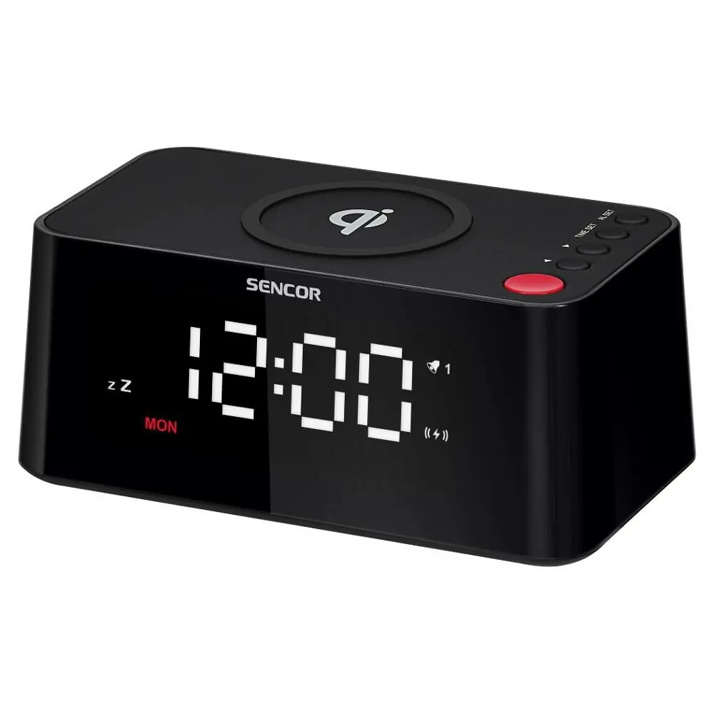 фото Настільний годинник Sencor SDC 7600 Qi Black