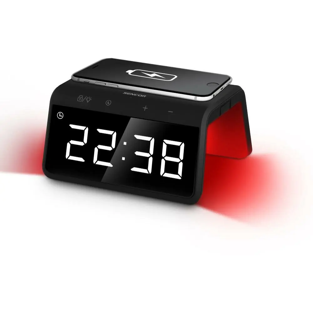фото Настільний годинник Sencor SDC 7900 Qi Black