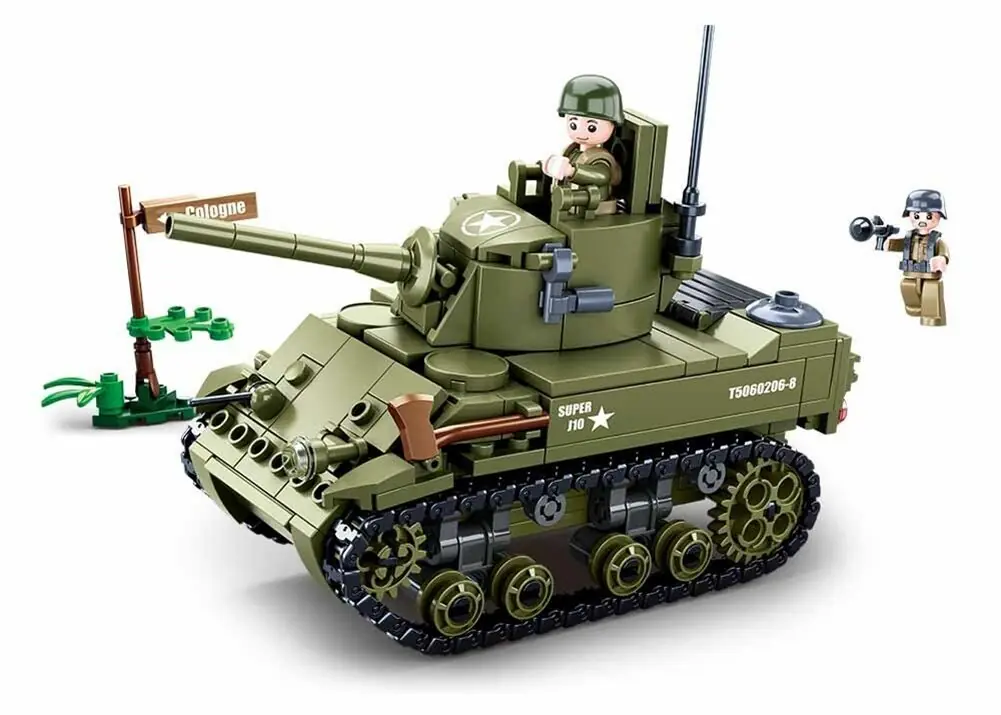 Sluban Army WW2 M38-B0856 Malý spojenecký tank LEGO kompatibi