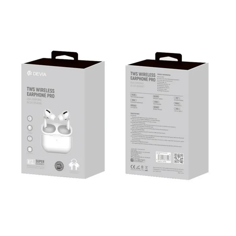 фото Навушники TWS Devia Pro White (BLUHFPTWSPWH)