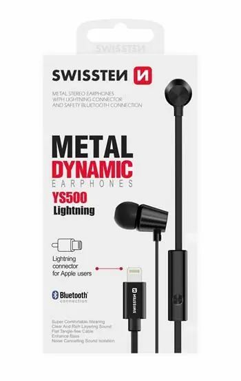 фото Навушники з мікрофоном Swissten Dynamic Black