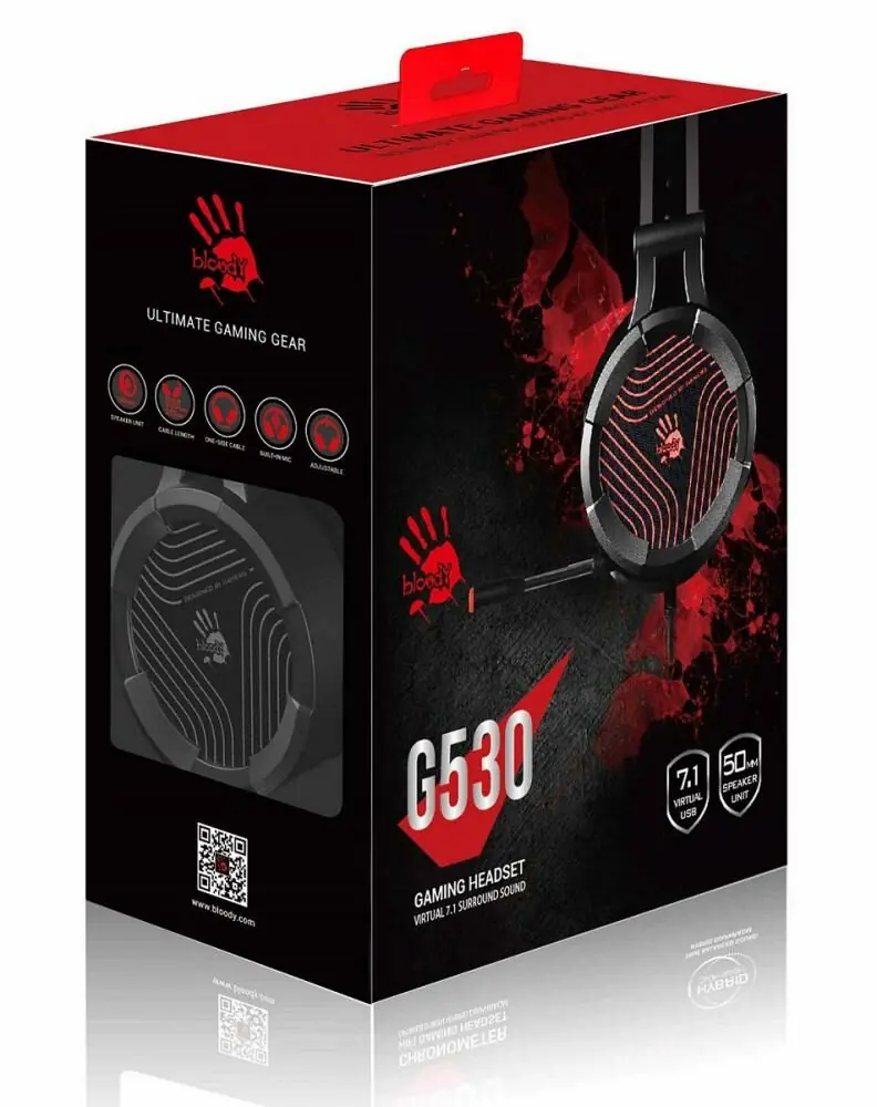 фото Навушники з мікрофоном Bloody G530 Black