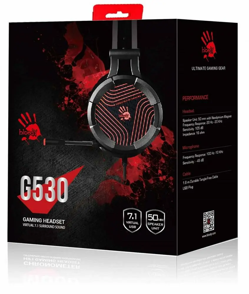 фото Навушники з мікрофоном Bloody G530 Black