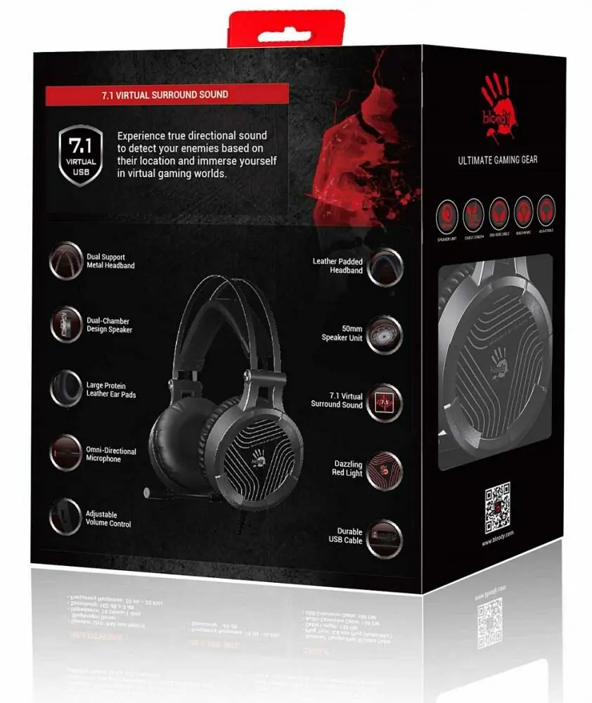 фото Навушники з мікрофоном Bloody G530 Black