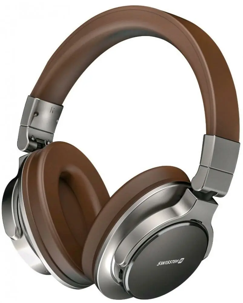 фото Навушники з мікрофоном Swissten Jumbo Brown