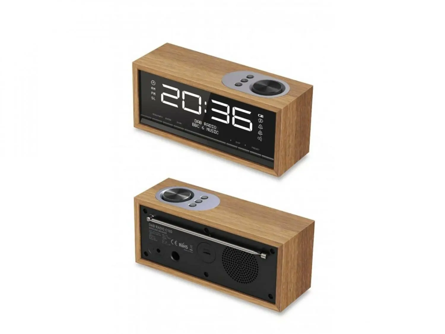 фото Настільний годинник з будильником Carneo C100 Brown