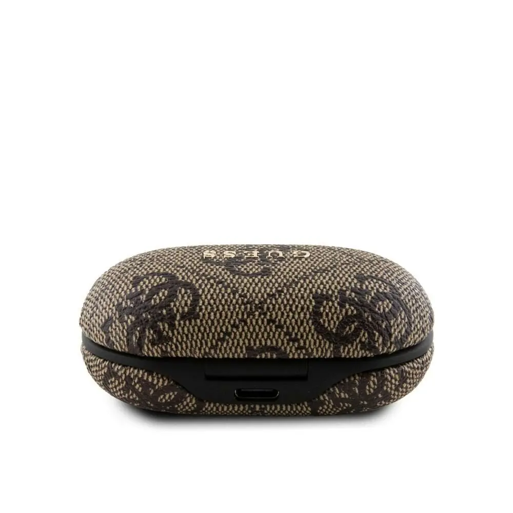 фото Навушники TWS Guess True Wireless 4G PU Logo Brown