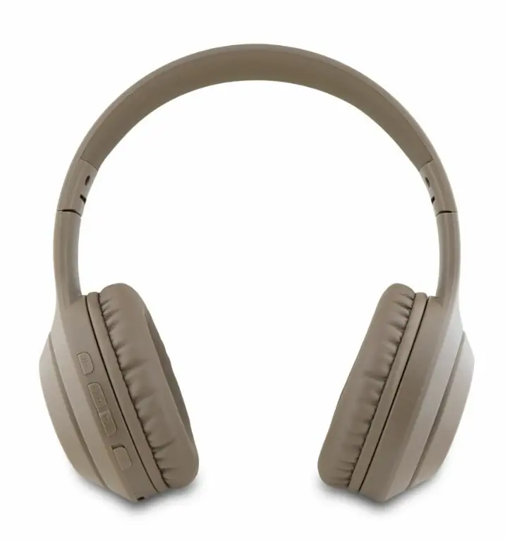 фото Навушники з мікрофоном Guess Classic Silver Logo Brown