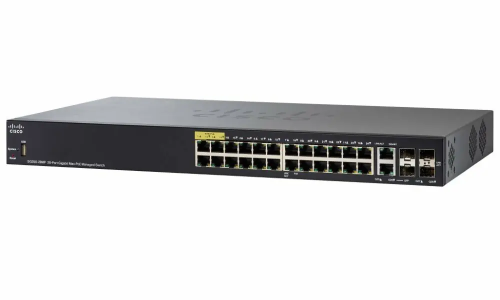 фото Комутатор керований 3 рівня Cisco SG350-28MP-K9-EU