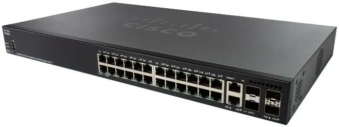 фото Комутатор керований 3 рівня Cisco SG350X-24MP-K9