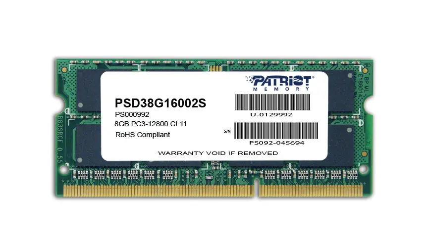 фото Память для ноутбуков Patriot 8 GB SO-DIMM DDR3 1600 MHz (PSD38G16002S) 1