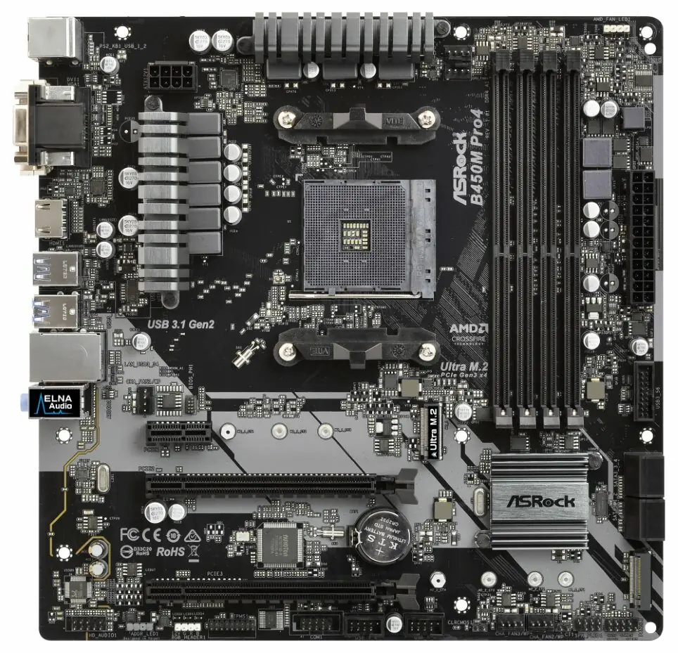 фото Материнська плата ASRock B450M Pro4