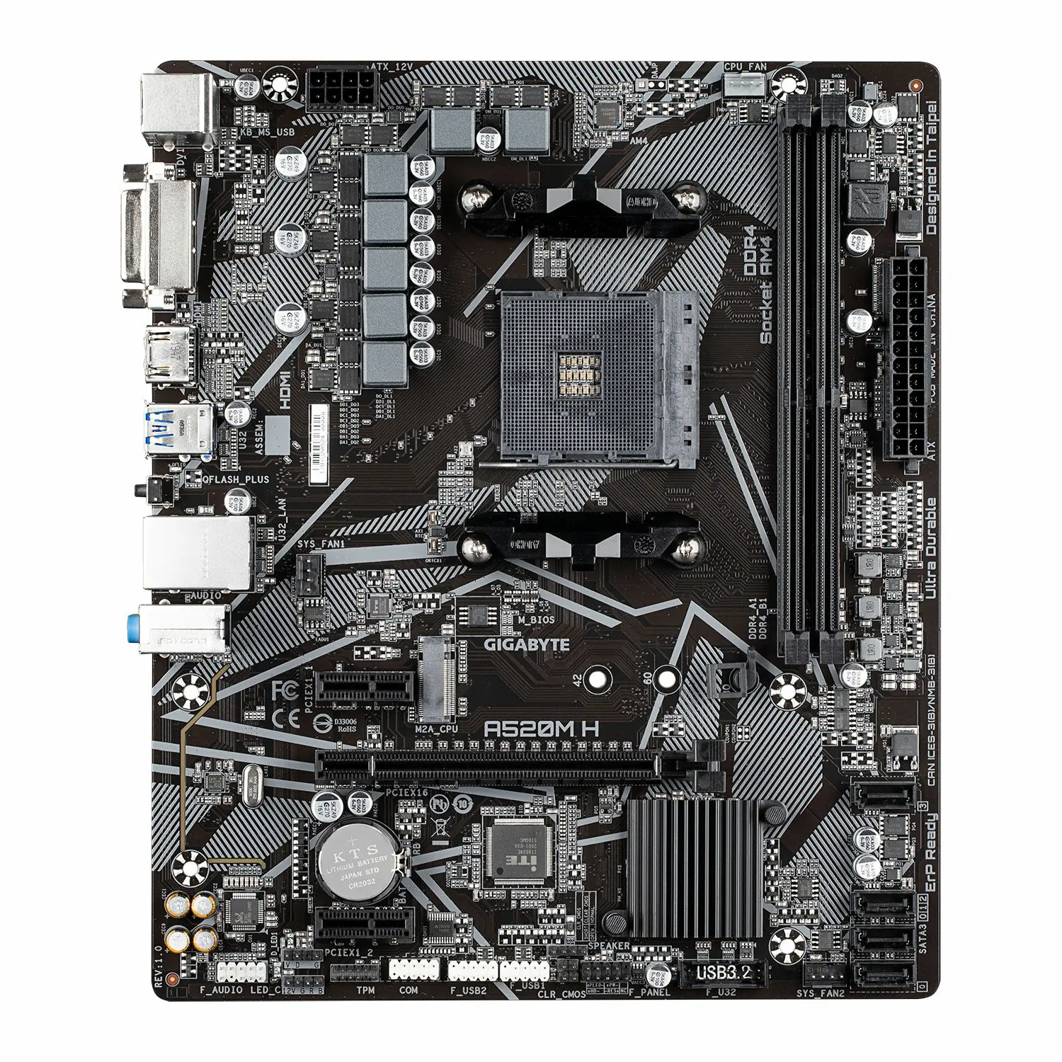 фото Материнская плата Gigabyte A520M H 1