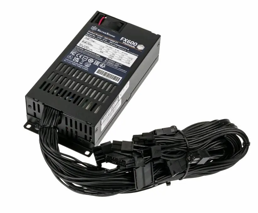 未使用SilverStone FX600 600W Flex ATX 電源 PC SST-FX600-PT SilverStone FX600 Platinum Cybenetics Platinum