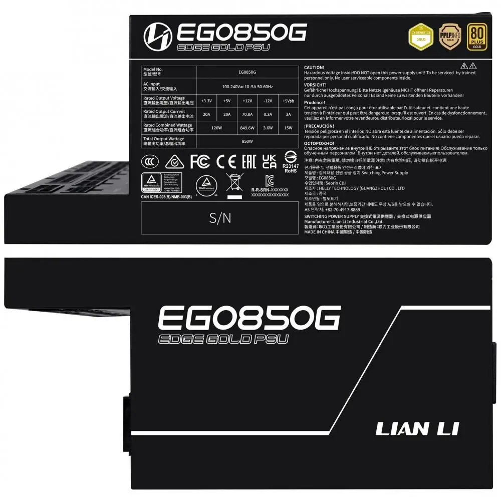 фото Блок живлення Lian Li Edge EG850 Black