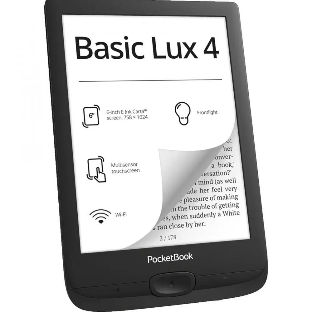 фото Електронна книга з підсвічуванням PocketBook Basic Lux 4 Ink Black (PB618-P-WW-B)