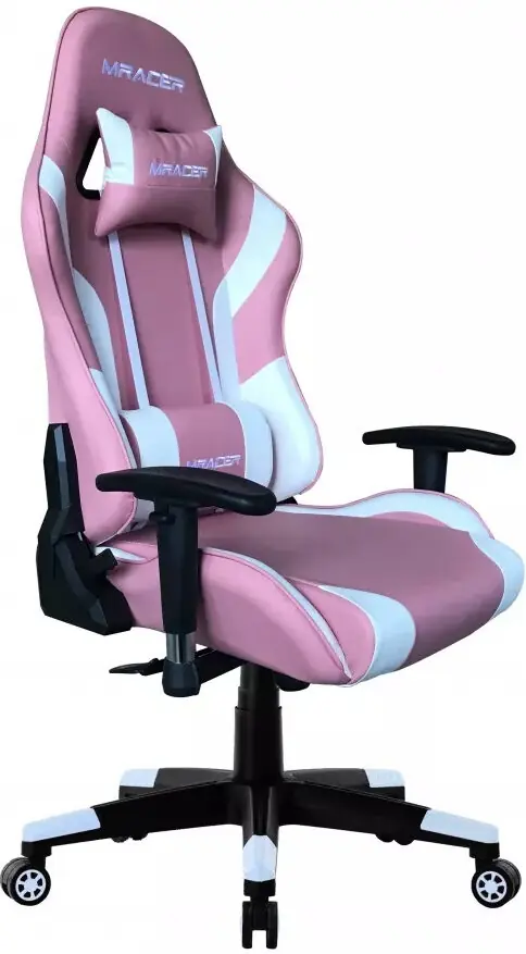 фото Комп'ютерне крісло для геймера Mercury MRacer Skin White/Pink