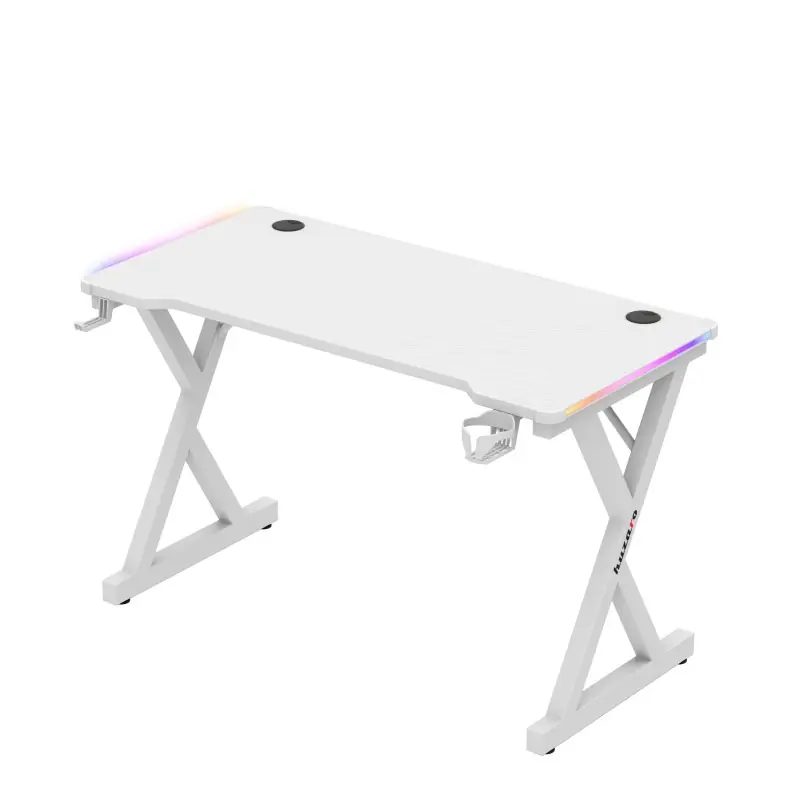 фото Геймерский игровой стол Huzaro Hero 2.3 RGB White 2