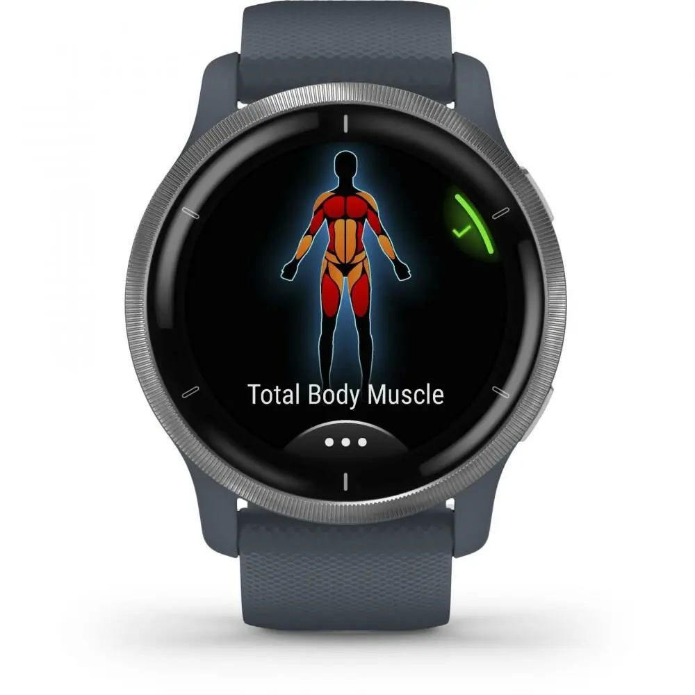 фото Смарт-годинник Garmin Venu 2 Silver Bezel with Granite Blue Case and Silicone Band (010-02430-10/00)
