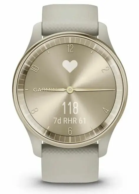 фото Смарт-годинник Garmin Vivomove Trend Cream Gold S. Steel Bezel w. F. Gray Case and S. Band (010-02665-02)