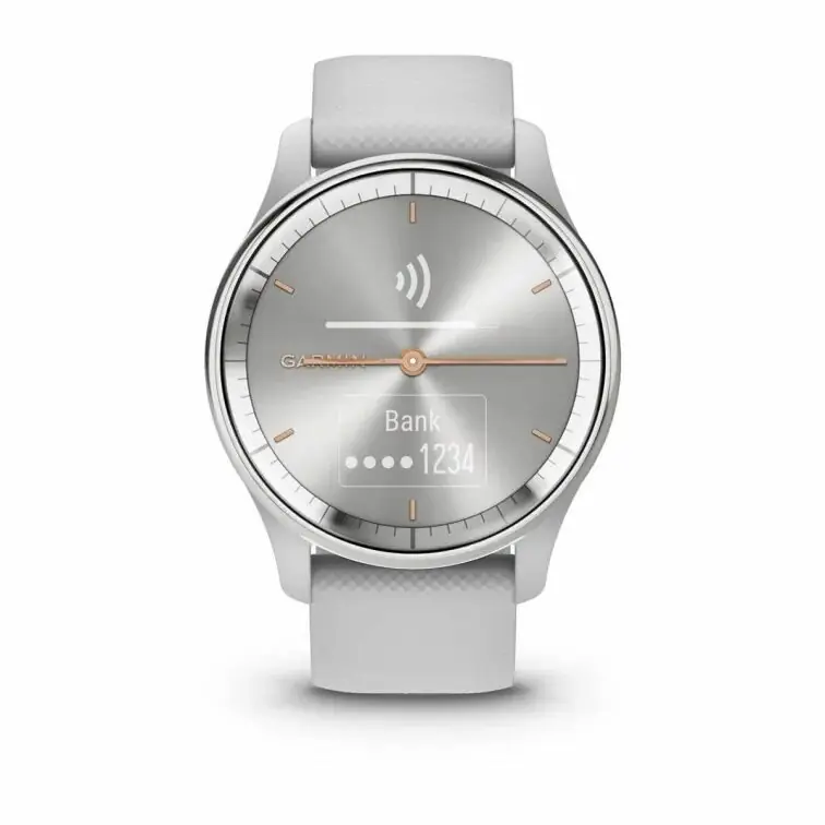 фото Смарт-годинник Garmin Vivomove Trend Silver S. Steel Bezel w. Mist Gray Case and S. Band (010-02665-03)