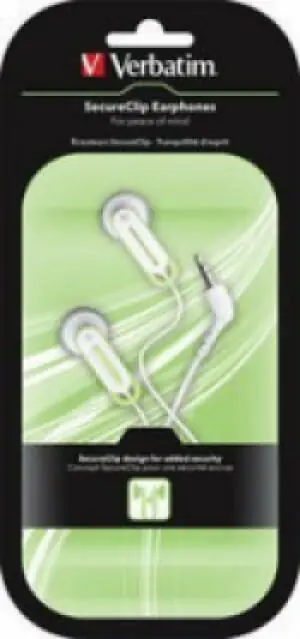 фото Навушники без мікрофону Verbatim SecureClip Green