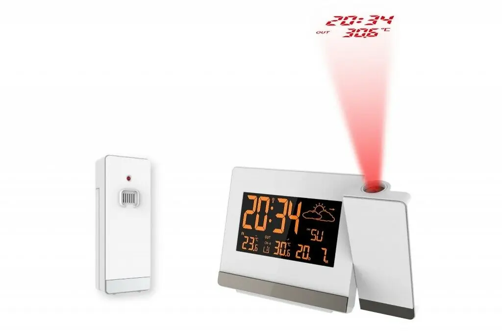 фото Настільний годинник з будильником Technoline WT549 White