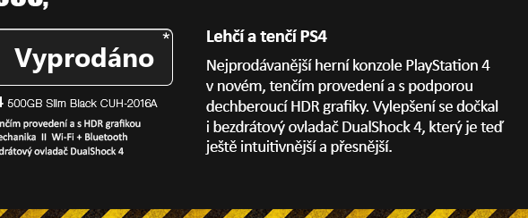 PlayStation 4 - 500GB Slib Black CUH-2016A