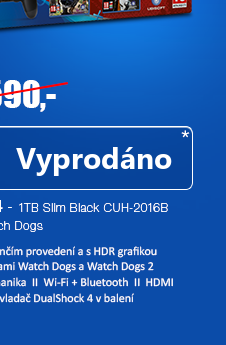 SONY PlayStation 4 - 1TB Slim Black CUH-2016B  Watch Dogs 2, Watch Dogs