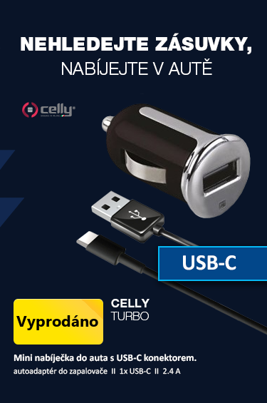 CELLY TURBO Autonabíječka s kabelem a konektorem USB typu C