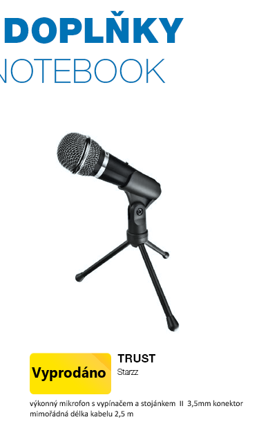 Trust Starzz výkonný mikrofon s vypínačem a stojanem
